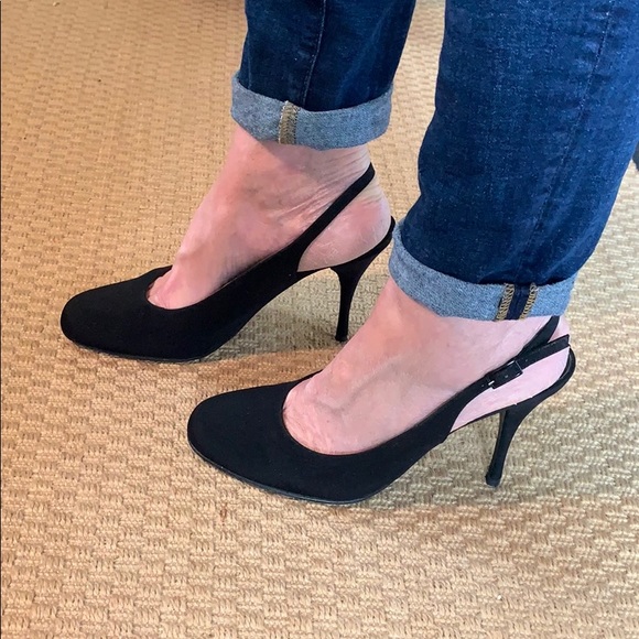 Stuart Wietzman black slingback heels - Picture 2 of 7